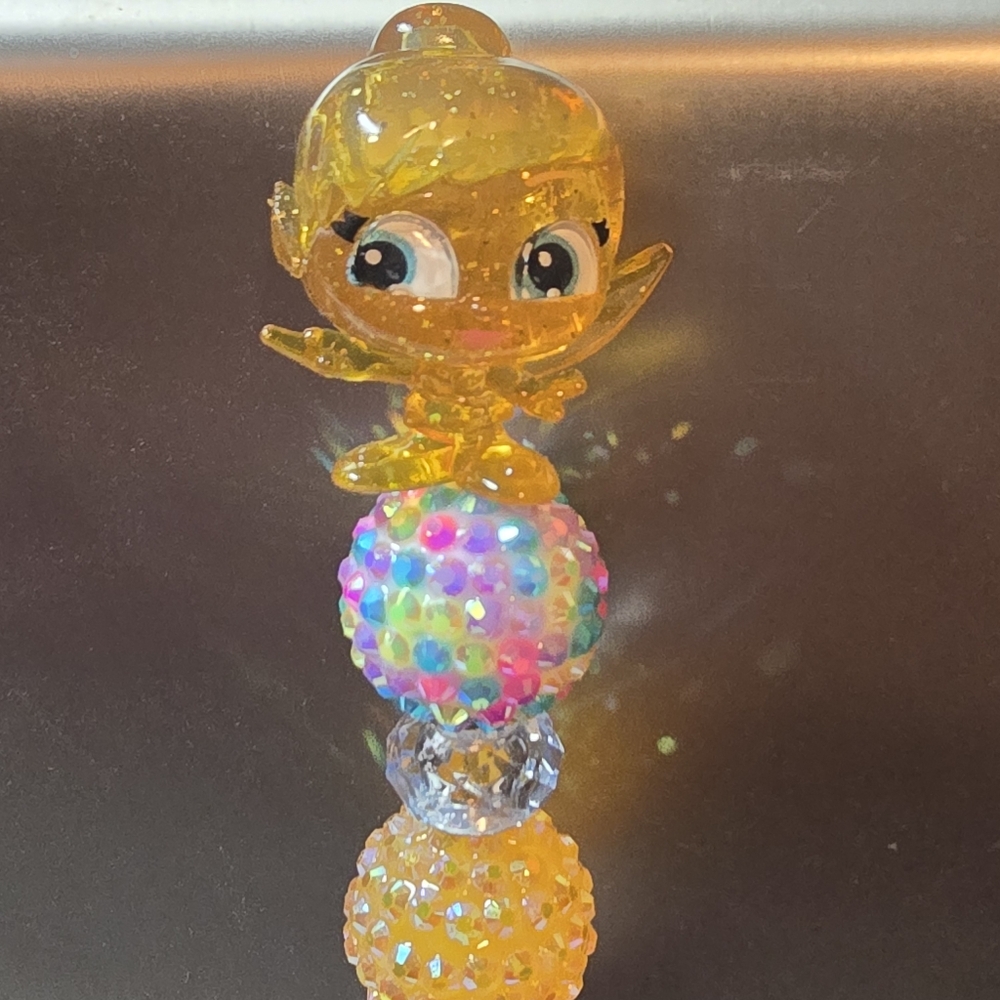 Disney Doorables Sparkly Yellow Tinkerbell Beaded Pen Set
